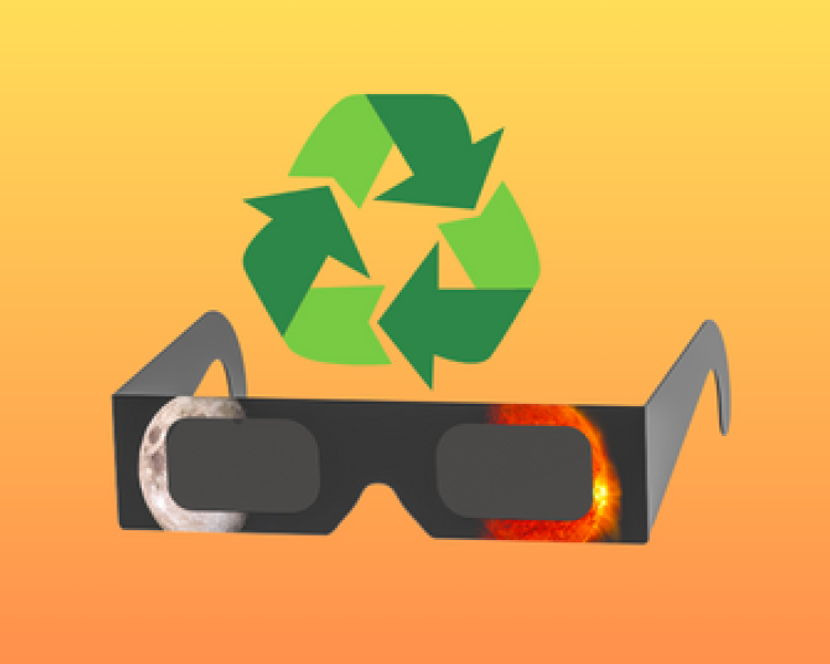 Recycle eclipse glasses here at the Library