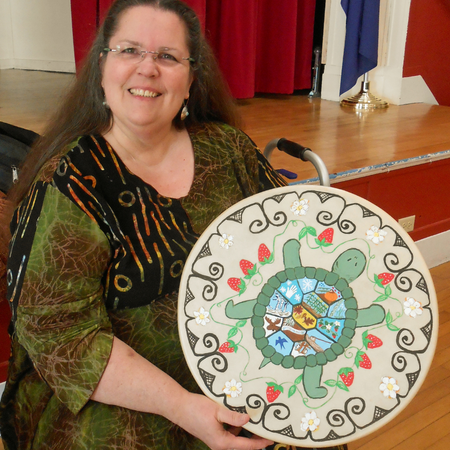 Anne Jennison showing a turtle design