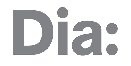 Dia logo, gray letters on white background.