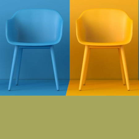 Yellow and blue chairs