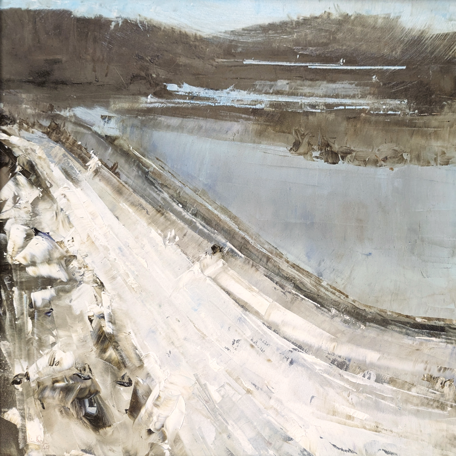 Oil painting - Croton Dam - Lauren Davis