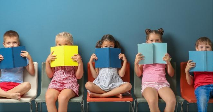 kids with books