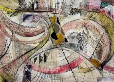 Pencil and chalk abstract drawing. 