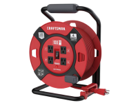 Red extension cord on a holder