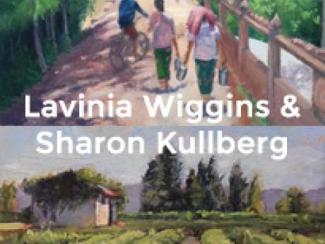 Lavinia Wiggins and Sharon Kulberg poster on painted landscapes. 