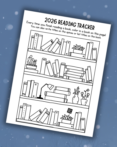 Reading tracker on a snowy background