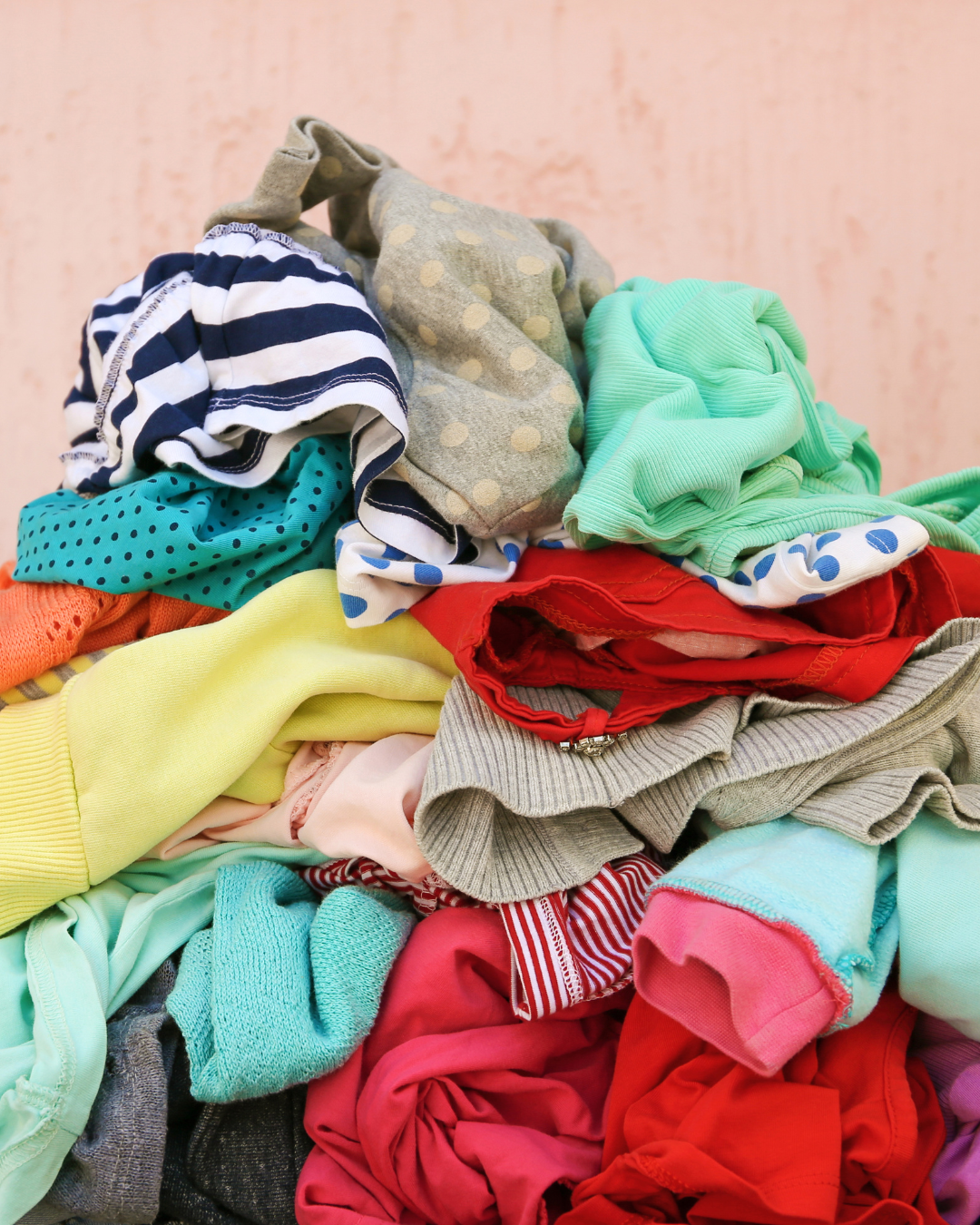 Pile of clothes to upcycle