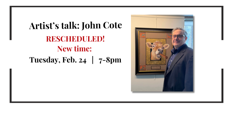 Rescheduled time for artist's talk